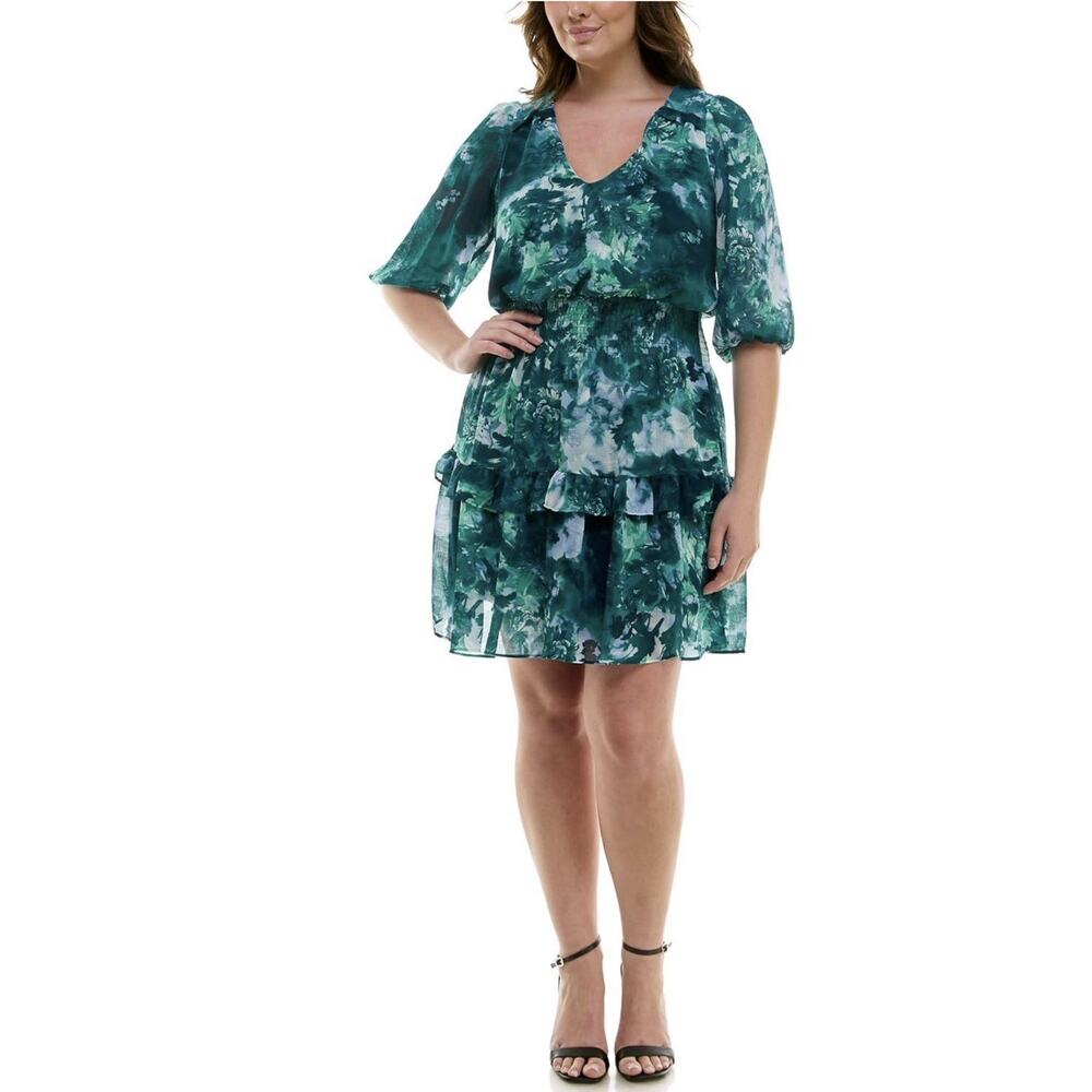 Madison Tara Chiffon Floral Fit & Flare Dress Women’s 10 NWT